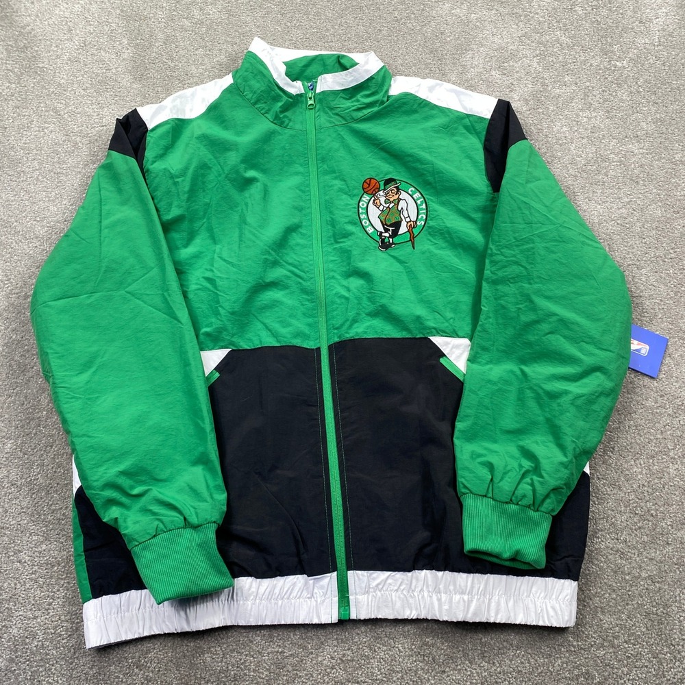 Ultra Game Boston Celtics Jacket Mens Large Green Colorblock Full Zip NBA